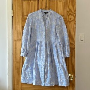 Brooks Brothers - Light Blue Floral Embroidered Dress - Size 4